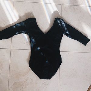 V-Neck black BLOCH leotard/body suit